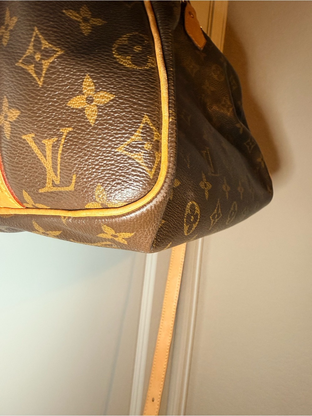 Louis Vuitton Brown Monogram Canvas Satchel with Tan Leather Trim - Picture 4 of 11